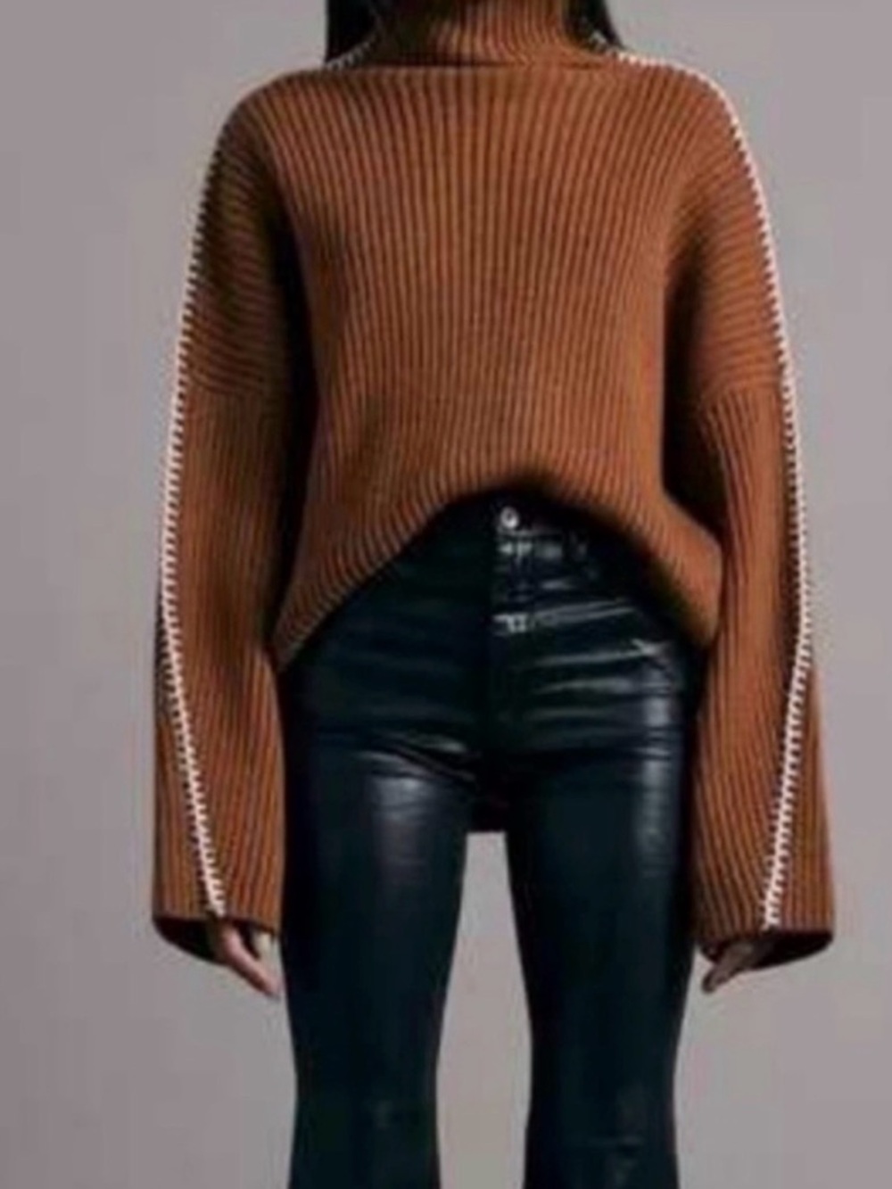 Rag & Bone Ingrid Turtleneck Chestnut Size Small